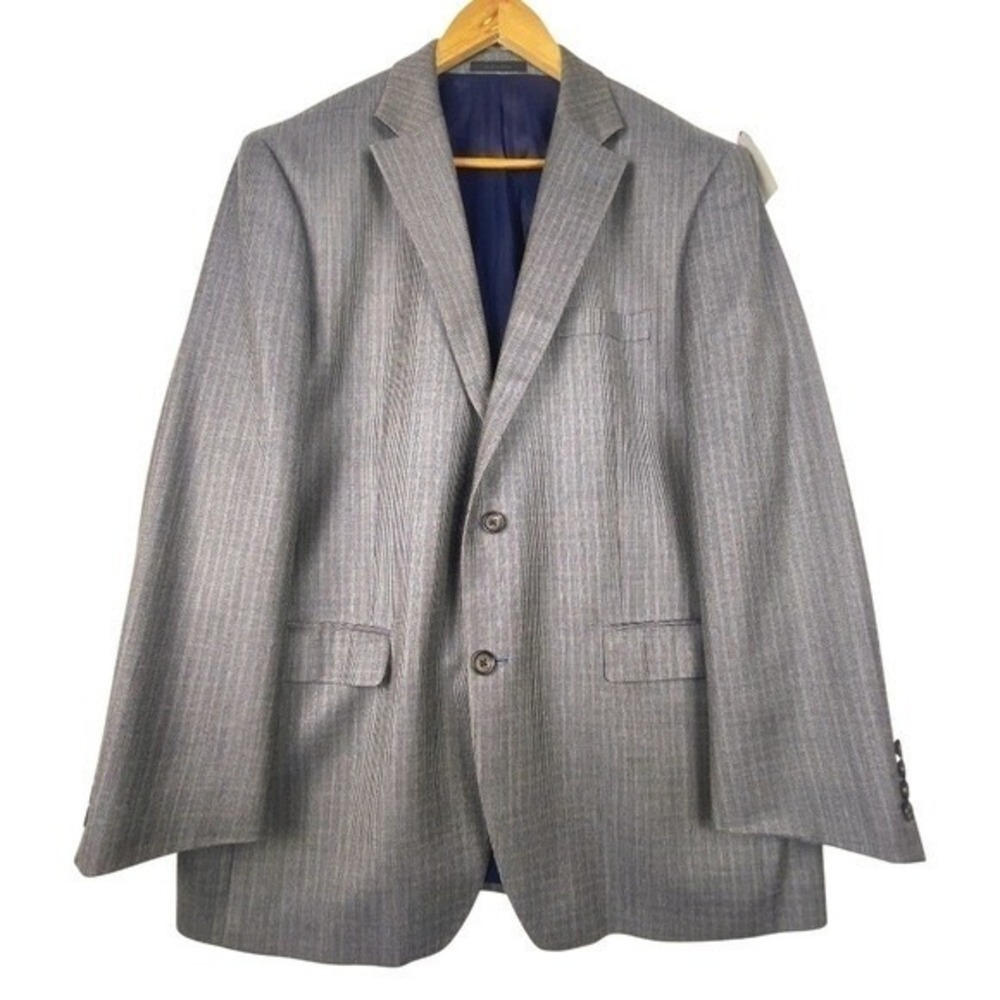 Lauren Ralph Lauren Mens Silk/ Wool Blazer 42R Single Breasted‎ Blue Gray Luxury